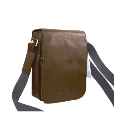 Saszetka męska na ramię skórzana, brąz