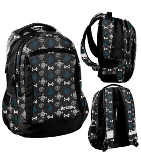  Trzykomorowy plecak szkolny Skull BU22SK-2808, PASO
