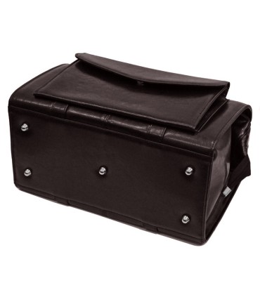 Kuferek lekarski, bardzo pojemny, skóra naturalna, BRĄZOWY