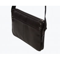 Skórzana torba na ramię z wyjmowaną kieszenią na laptopa G-502 ciemno brązowa