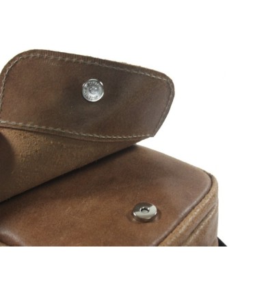 Mała saszetka męska na ramię skórzana, jasny brąz