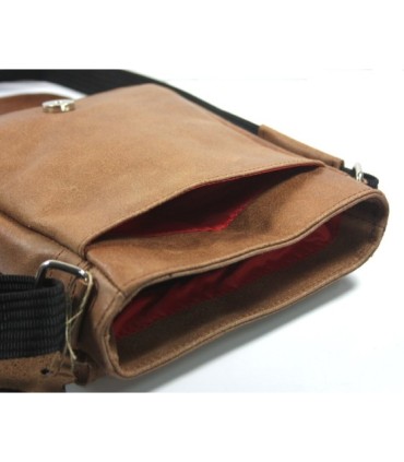 Saszetka męska na ramię skórzana, czarna