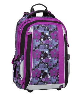 Plecak szkolny Bagmaster kwiatuszki - trzykomorowy