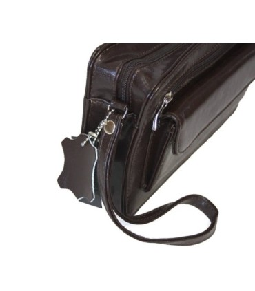 Męska skórzana saszetka w kolorze brązowym