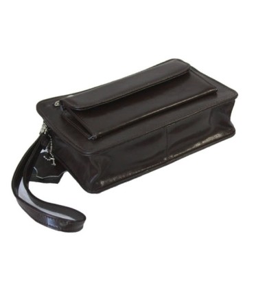 Męska skórzana saszetka w kolorze brązowym