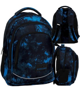 Plecak szkolny trzykomorowy Derform BACKUP model X Ocean Deep