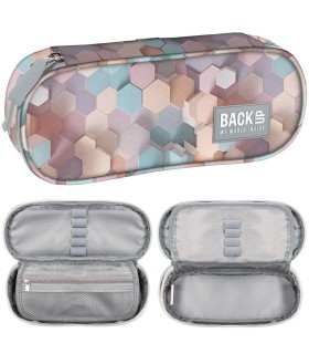 Piórnik saszetka usztywniona BackUP Derform A13 GEOMETRIC BEIGE